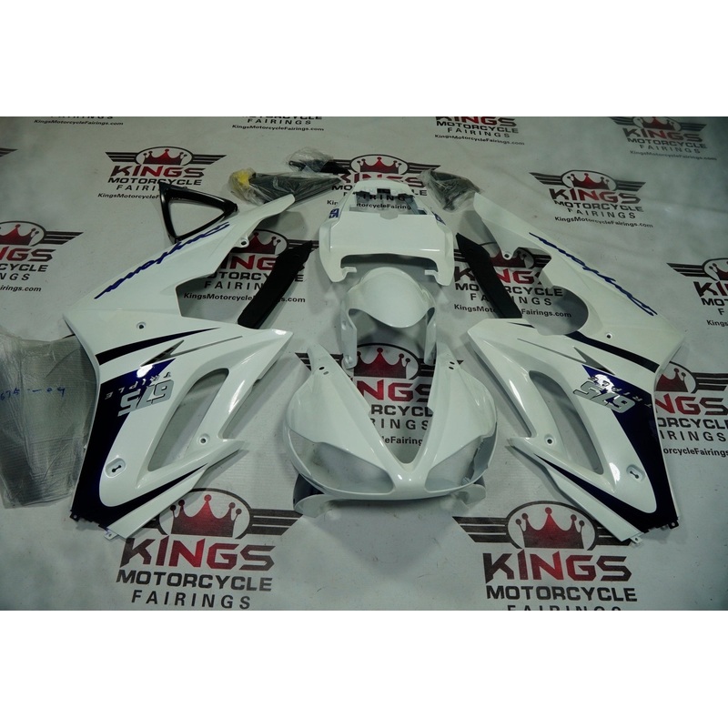 Triumph Daytona 675 (2009-2012) White, Dark Blue, Gray Fairings Clear Windscreen: Free No Bolt Kit