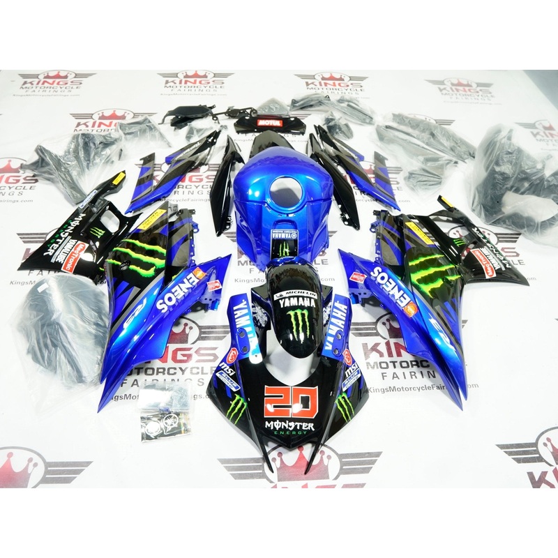 Yamaha R3 (2019-2021) Blue, Black Monster 20 Fairings No Seat Cowl No Bolt Kit No Tank Cover