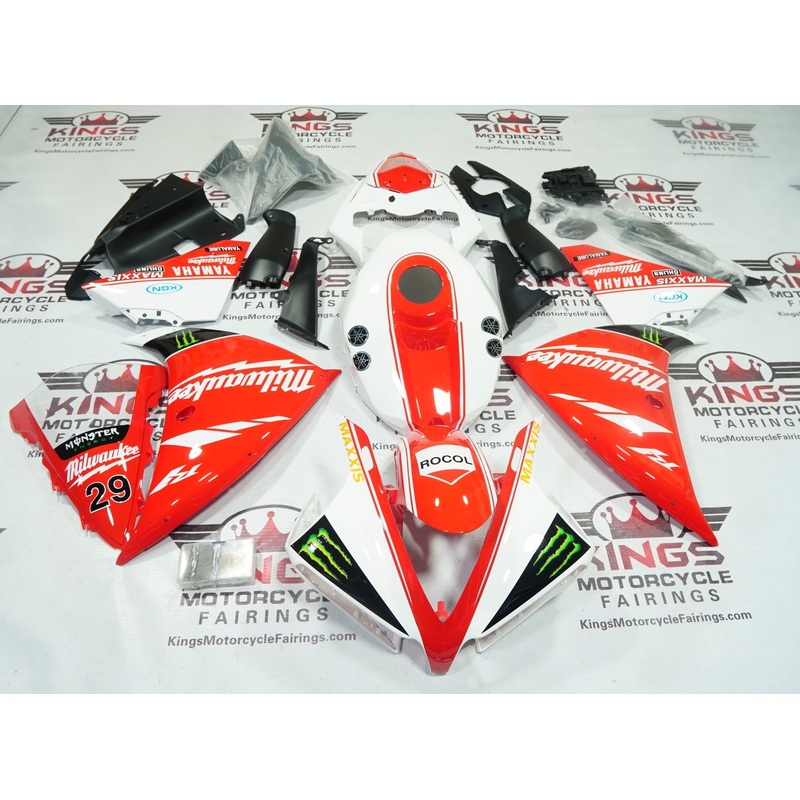 Yamaha YZF-R1 (2012-2014) Red, White, Monster Milwaukee Fairings No Seat Cowl No Bolt Kit No Tank