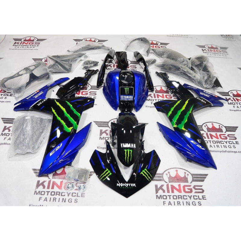 Yamaha YZF-R3 (2015-2018) Black, Blue, Green Monster Fairings No Seat Cowl No Bolt Kit No Tank Cover
