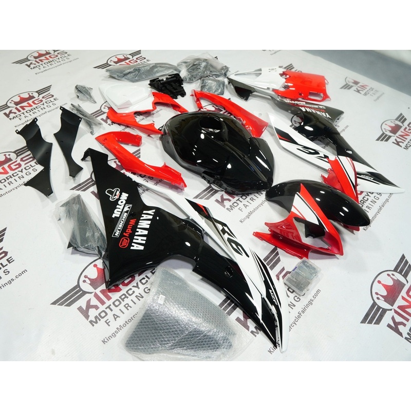 Yamaha YZF-R6 (2008-2016) Black, White, Red Fairings No Seat Cowl No Bolt Kit No Tank