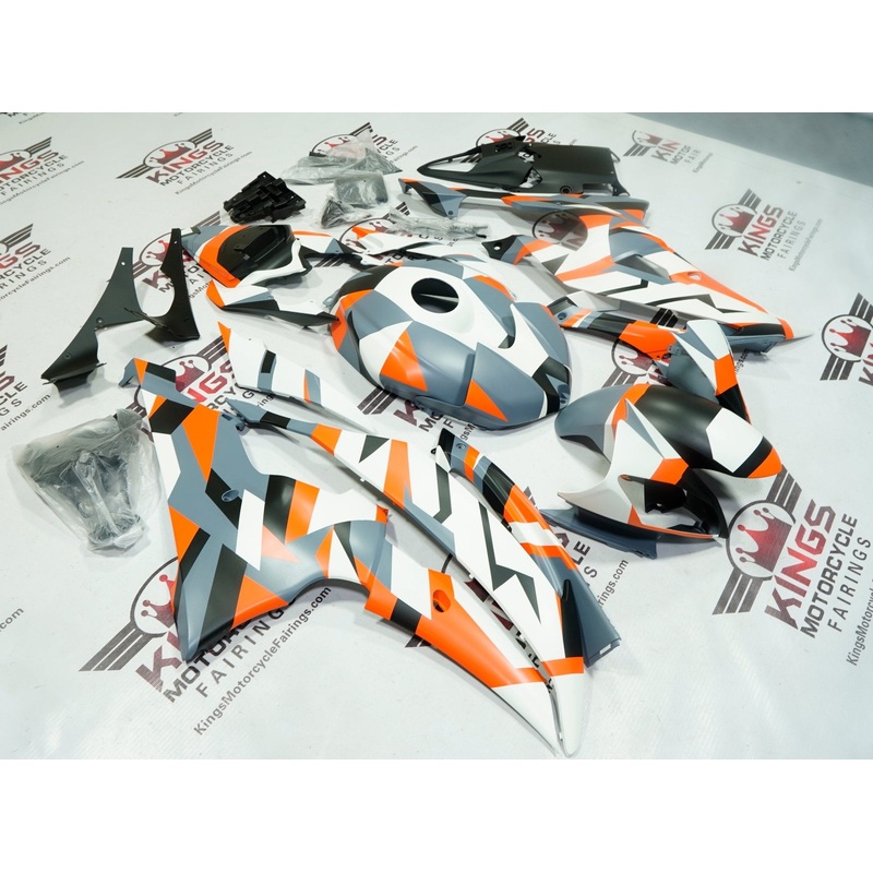 Yamaha YZF-R6 (2008-2016) Matte Orange, White, Black, Gray Camouflage Fairings No Seat Cowl No Bolt Kit No Tank