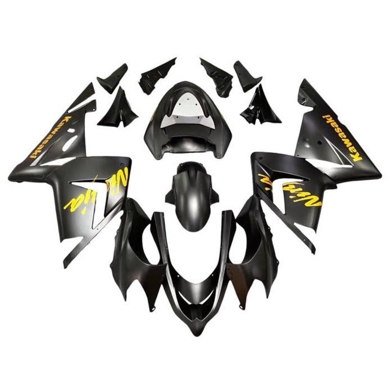 Fairing kit for a Kawasaki ZX10R (2004-2005) Matte Black, Yellow No Seat Cowl No Bolt Kit No Tank