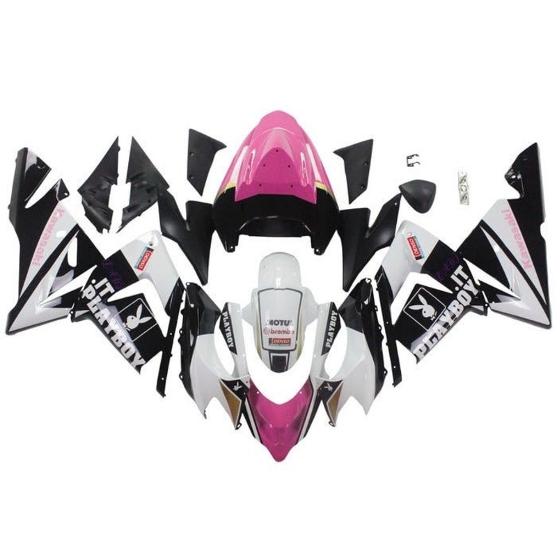 Fairing kit for a Kawasaki ZX10R (2004-2005) White, Black, Pink No Seat Cowl No Bolt Kit No Tank