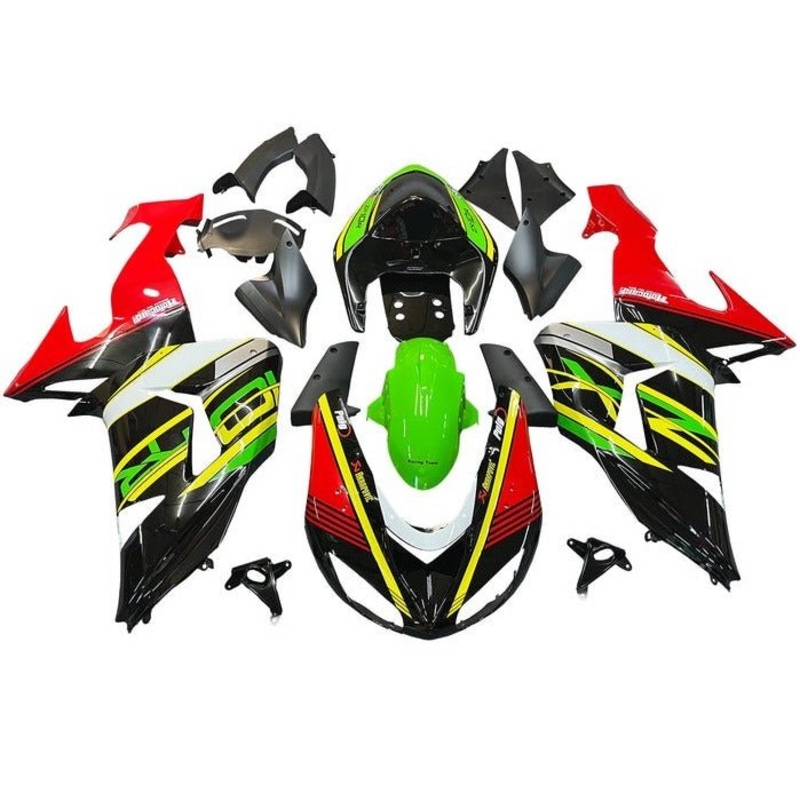 Fairing kit for a Kawasaki ZX10R (2006-2007) Black, Red, Green, Yellow Clear Windscreen: Free No Seat Cowl No Bolt Kit