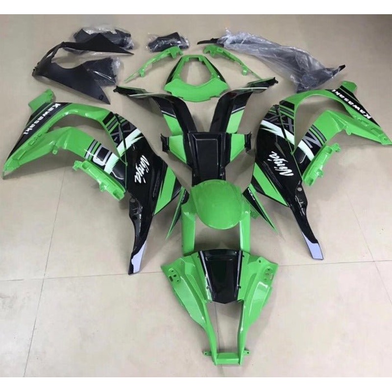 Fairing kit for a Kawasaki ZX10R (2006-2007) Green, Black, White, Gray Clear Windscreen: Free No Seat Cowl No Bolt Kit