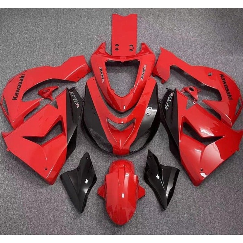 Fairing kit for a Kawasaki ZX10R (2006-2007) Red, Black Clear Windscreen: Free No Seat Cowl No Bolt Kit