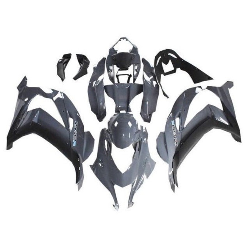 Fairings for Kawasaki Ninja ZX10R (2016-2020) Gray, Black, Blue No Tank No Seat Cowl No Bolt Kit