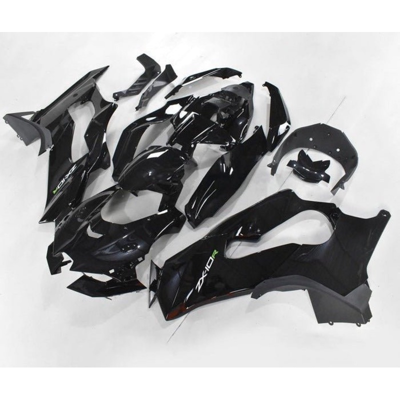 Fairings for Kawasaki Ninja ZX10R (2021-2025) Black No Tank No Seat Cowl No Bolt Kit