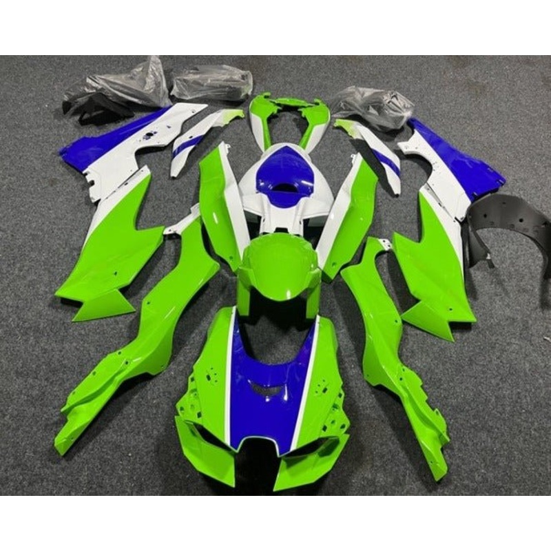 Fairings for Kawasaki Ninja ZX10R (2021-2025) Green, White, Blue No Tank No Seat Cowl No Bolt Kit