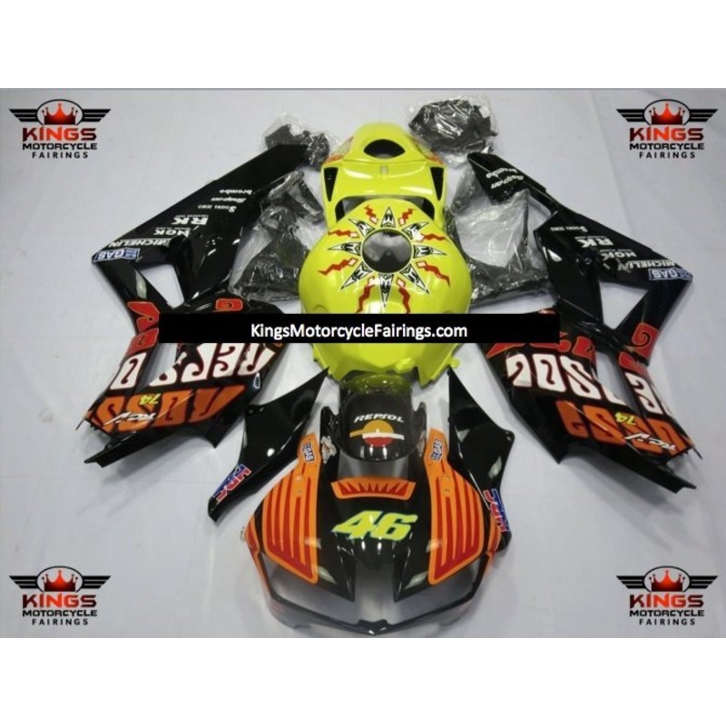 Honda CBR600RR (2024-2025) Black, Orange, Red, Neon Yellow Rossi Fairings No Seat Cowl No Bolt Kit No Tank