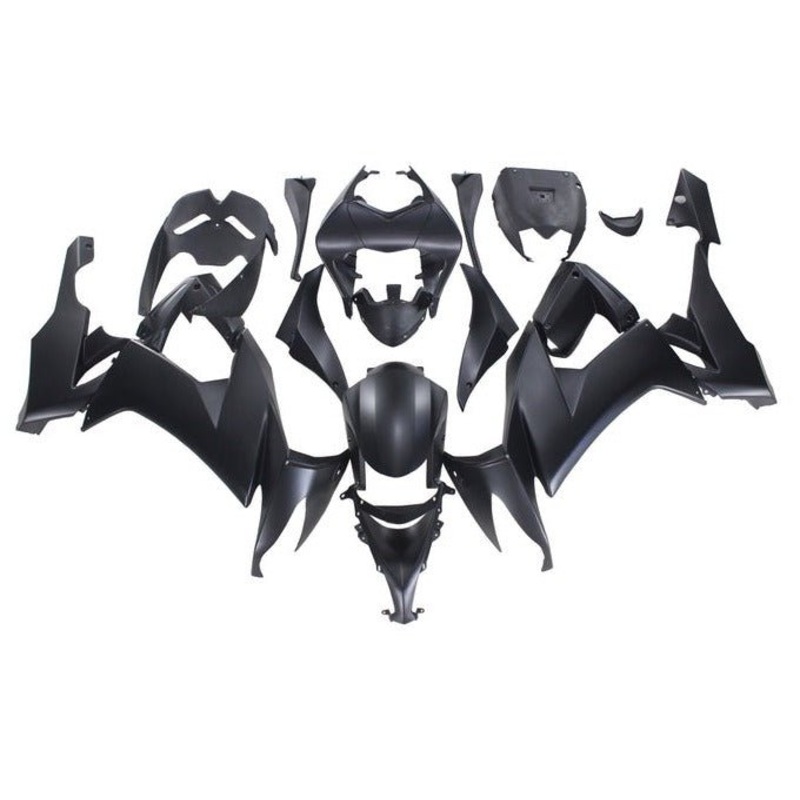 Kawasaki ZX10R Fairings (2008-2010) Matte Black Clear Windscreen: Free No Seat Cowl No Bolt Kit