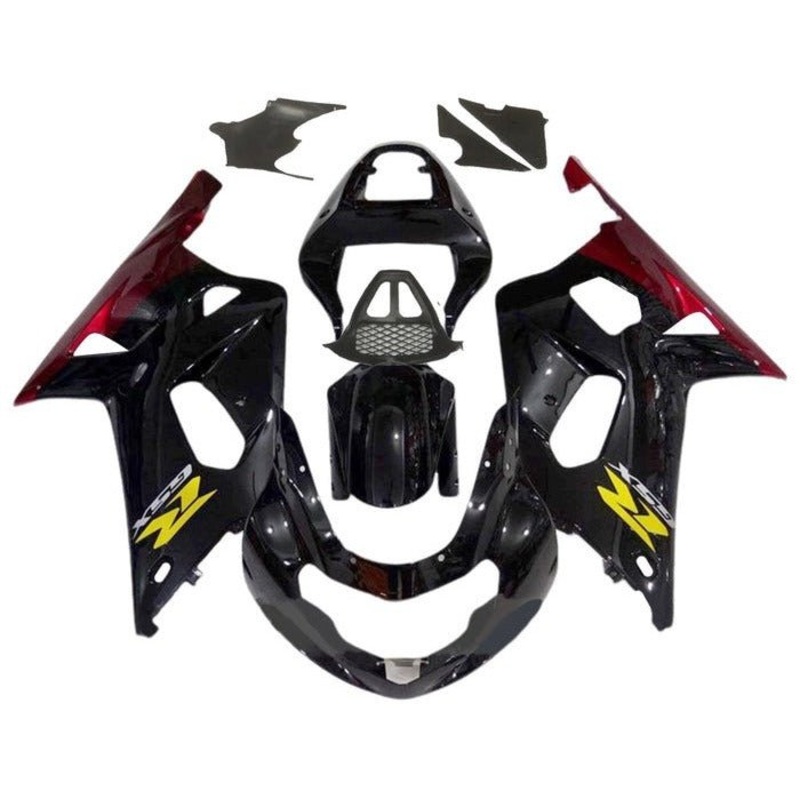 Suzuki GSXR1000 (2000-2002) Black, Red, Yellow Fairings No Seat Cowl No Bolt Kit No Tank Cover