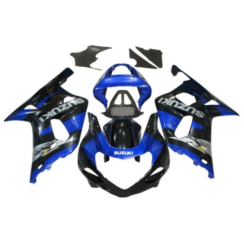 Suzuki GSXR1000 (2000-2002) Blue, Black, Chrome Fairings No Seat Cowl No Bolt Kit No Tank Cover
