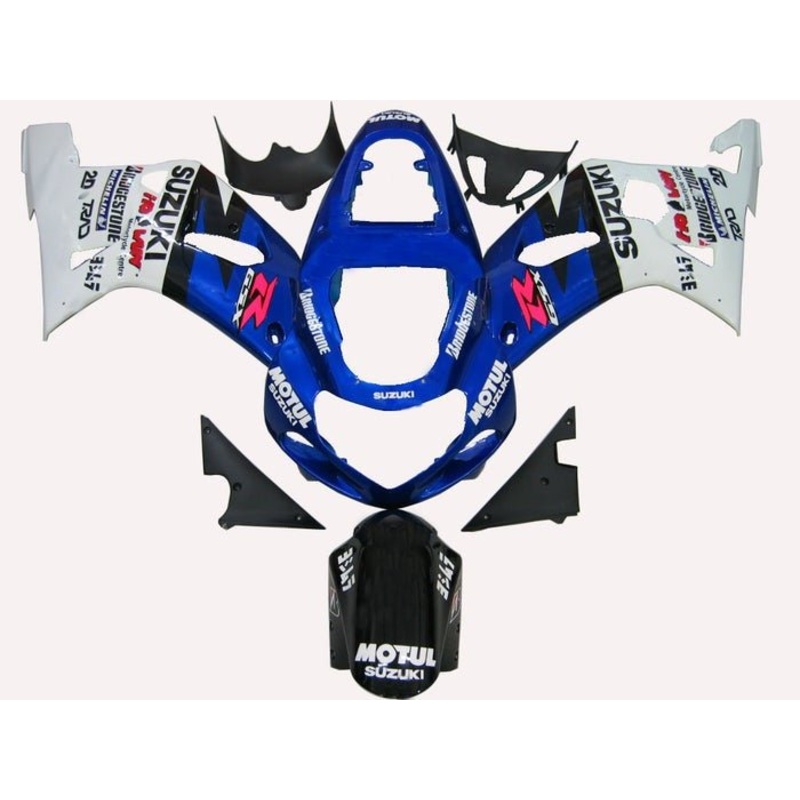 Suzuki GSXR1000 (2000-2002) Blue, White, Black Fairings No Seat Cowl No Bolt Kit No Tank Cover