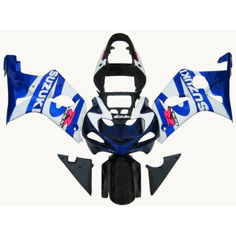 Suzuki GSXR1000 (2000-2002) Blue, White, Dark Blue Fairings No Seat Cowl No Bolt Kit No Tank Cover