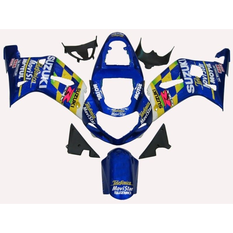 Suzuki GSXR1000 (2000-2002) Blue, White Motul Fairings No Seat Cowl No Bolt Kit No Tank Cover