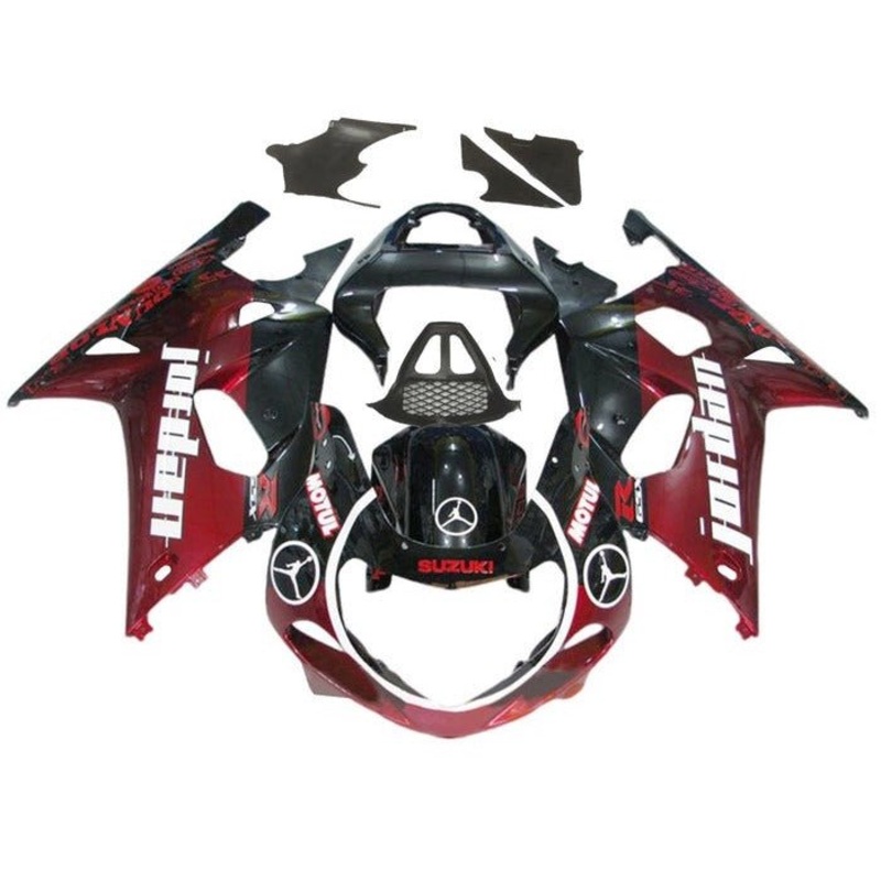 Suzuki GSXR1000 (2000-2002) Dark Red, Black Jordan Fairings No Seat Cowl No Bolt Kit No Tank Cover