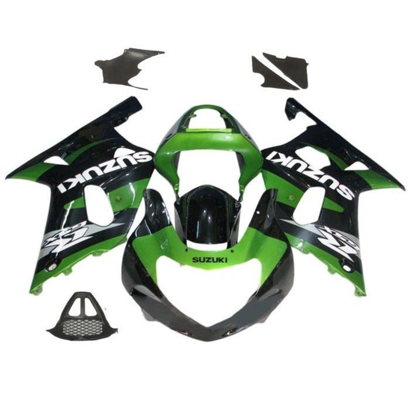 Suzuki GSXR1000 (2000-2002) Green, Black, Gray, White Fairings No Seat Cowl No Bolt Kit No Tank Cover