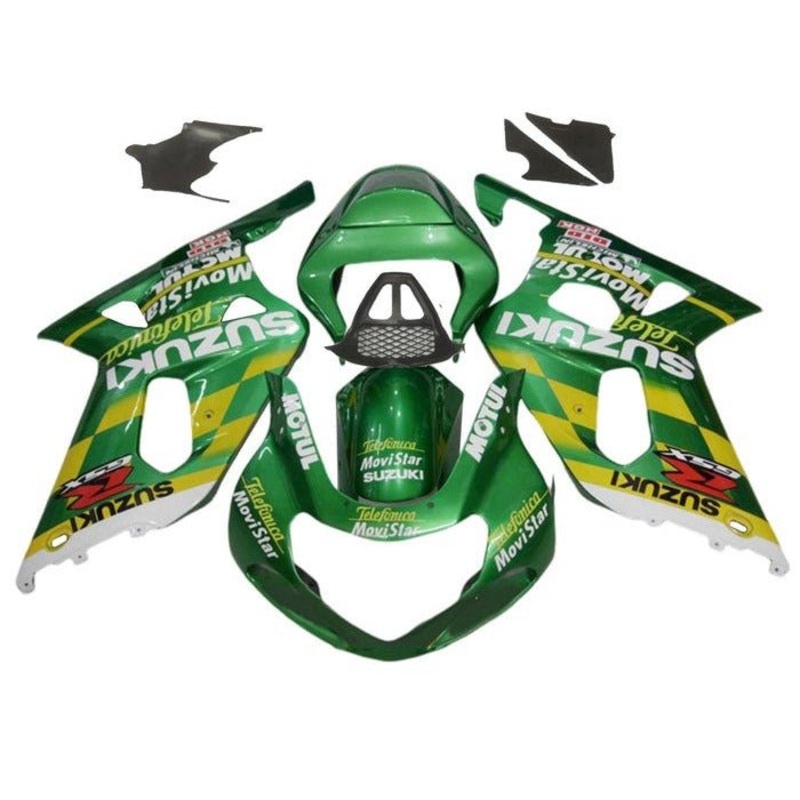 Suzuki GSXR1000 (2000-2002) Green, White Motul Fairings No Seat Cowl No Bolt Kit No Tank Cover