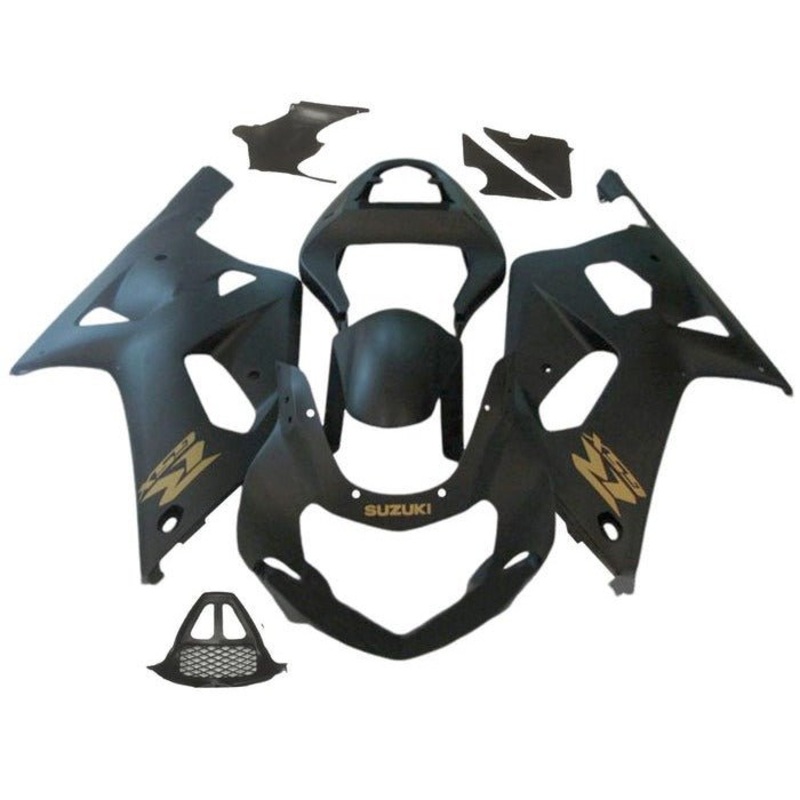 Suzuki GSXR1000 (2000-2002) Matte Black, Gold Fairings No Seat Cowl No Bolt Kit No Tank Cover