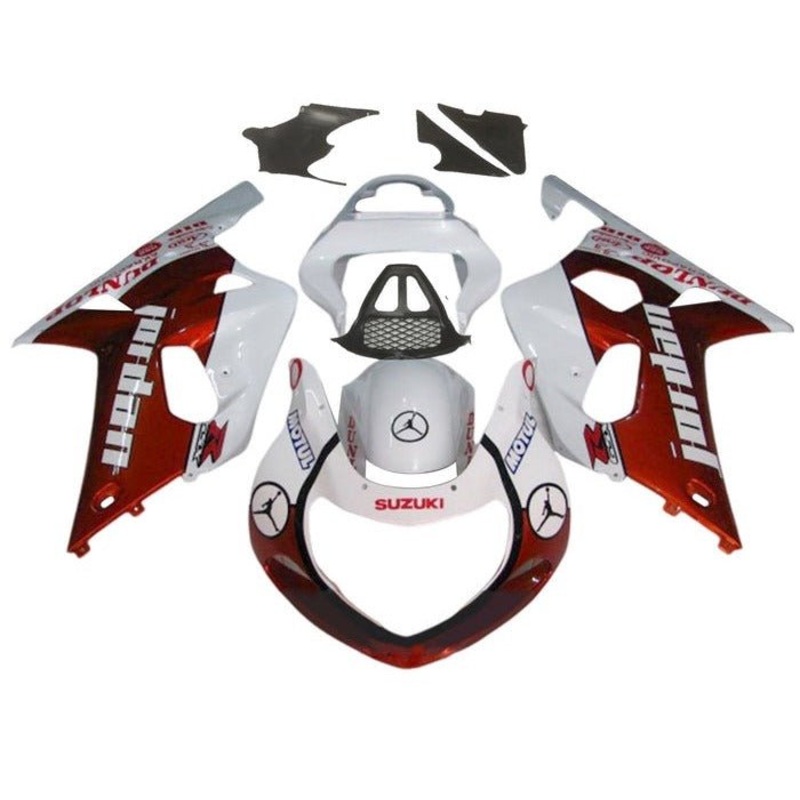Suzuki GSXR1000 (2000-2002) Red, White Jordan Fairings No Seat Cowl No Bolt Kit No Tank Cover
