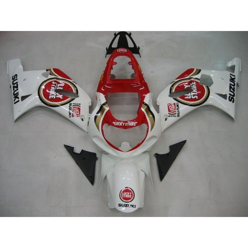Suzuki GSXR1000 (2000-2002) Red, White Lucky Strike Fairings No Seat Cowl No Bolt Kit No Tank Cover