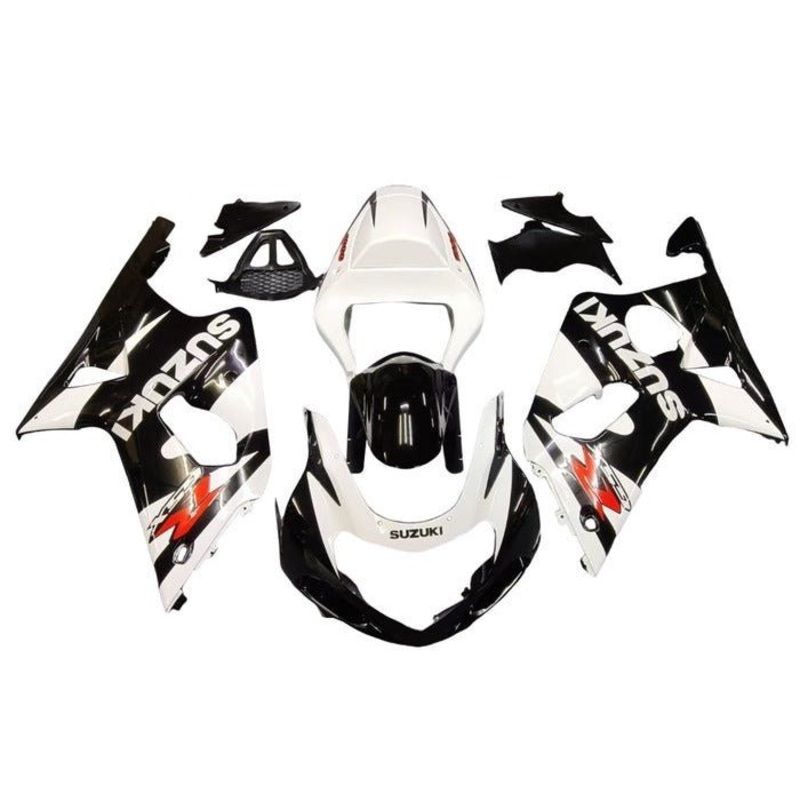 Suzuki GSXR1000 (2000-2002) White, Black, Red Fairings No Seat Cowl No Bolt Kit No Tank Cover