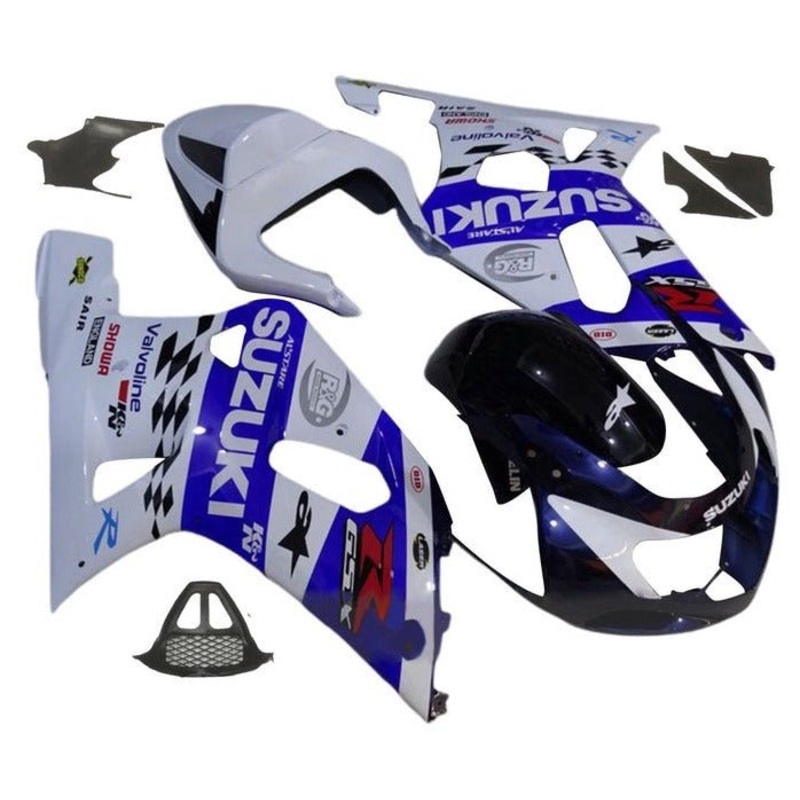 Suzuki GSXR1000 (2000-2002) White, Blue, Black Alpinestars Fairings No Seat Cowl No Bolt Kit No Tank Cover