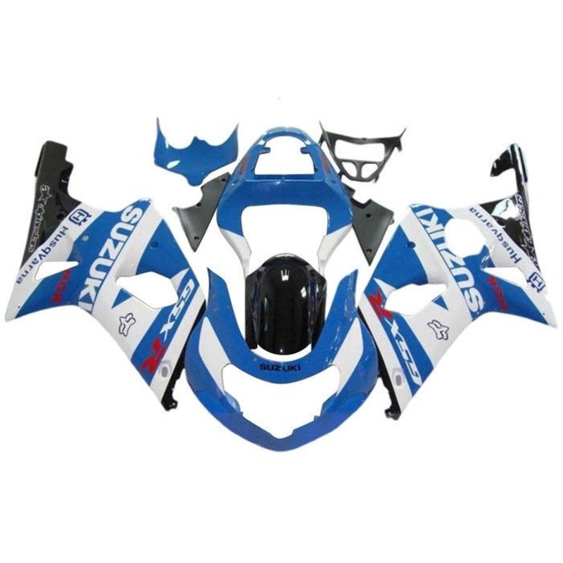 Suzuki GSXR1000 (2000-2002) White, Blue, Black, Red Fairings No Seat Cowl No Bolt Kit No Tank Cover