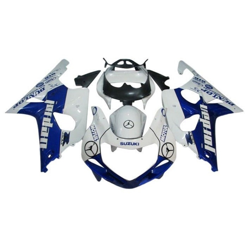 Suzuki GSXR1000 (2000-2002) White, Blue Jordan Fairings No Seat Cowl No Bolt Kit No Tank Cover