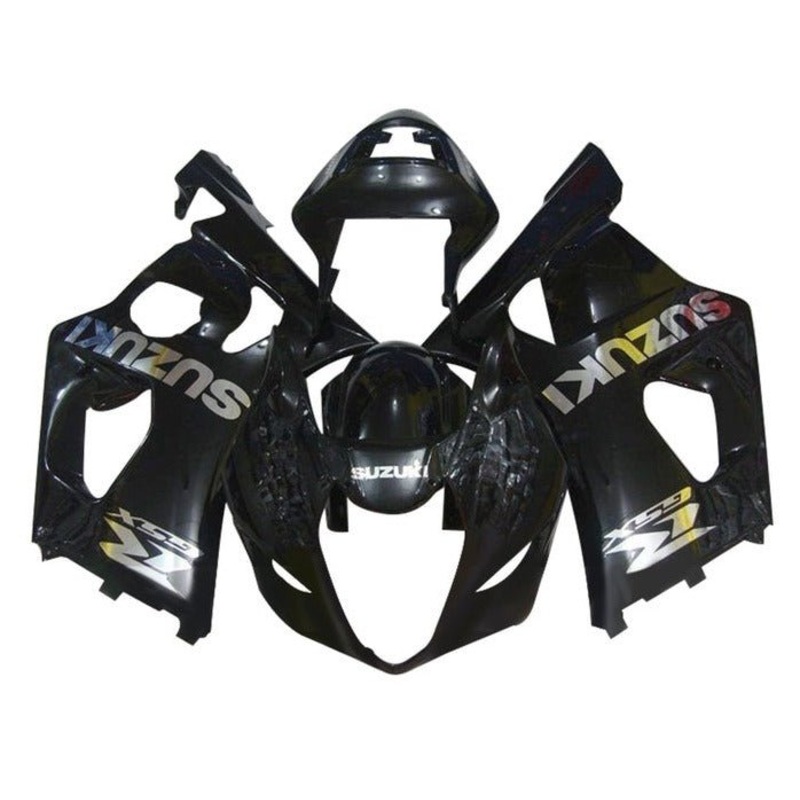 Suzuki GSXR1000 (2003-2004) Black, Chrome Fairings Clear Windscreen: Free No Seat Cowl No Bolt Kit