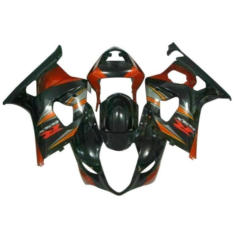 Suzuki GSXR1000 (2003-2004) Black, Red, Gray, Yellow Fairings Clear Windscreen: Free No Seat Cowl No Bolt Kit