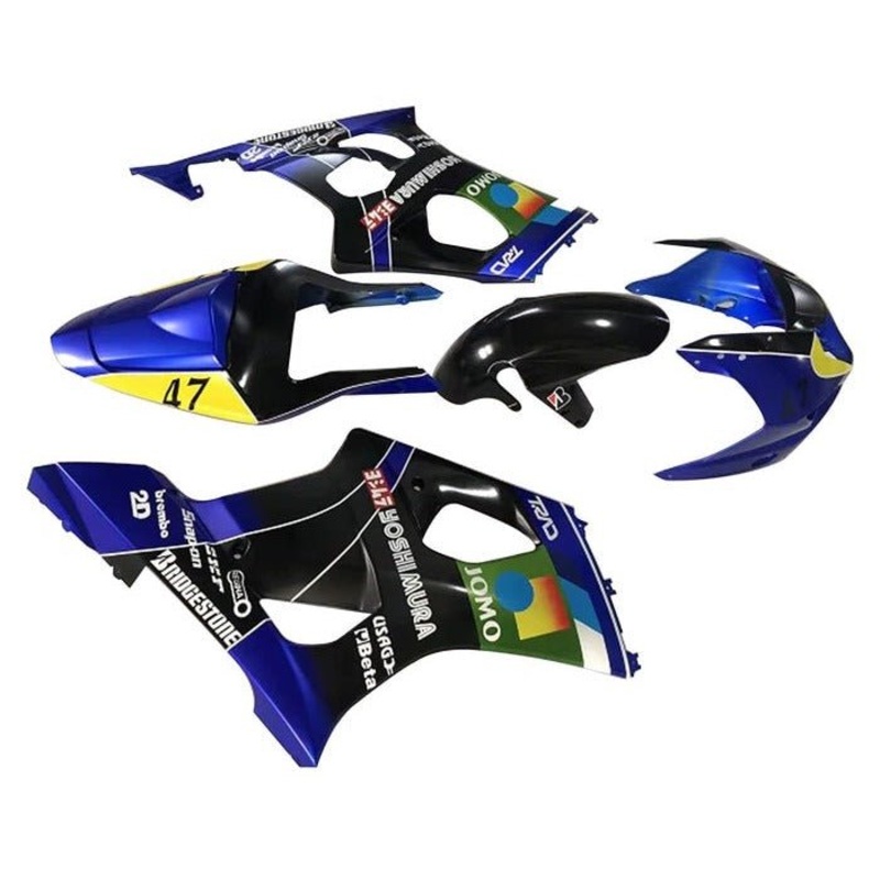 Suzuki GSXR1000 (2003-2004) Blue Jomo Fairings Clear Windscreen: Free No Seat Cowl No Bolt Kit