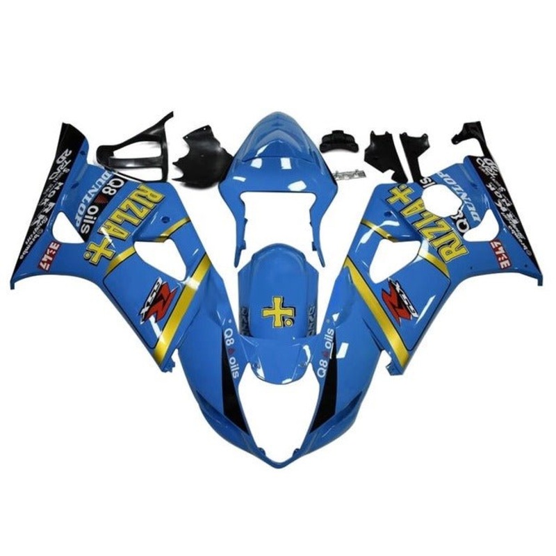 Suzuki GSXR1000 (2003-2004) Blue, Yellow, Rizla Fairings Clear Windscreen: Free No Seat Cowl No Bolt Kit