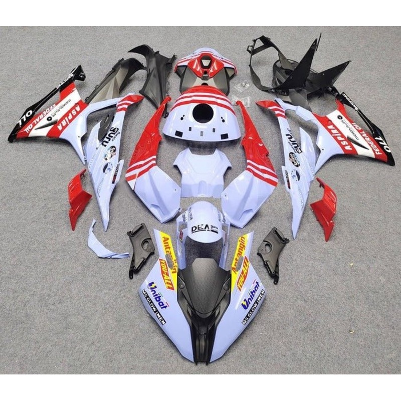BMW S1000RR (2023-2024) Light Blue, Red Fairings No Seat Cowl No Bolt Kit No Tank