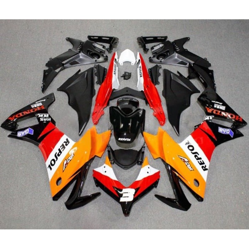 Honda CBR500R (2013-2015) Orange, Red, White Repsol Fairings No Seat Cowl No Bolt Kit No Tank