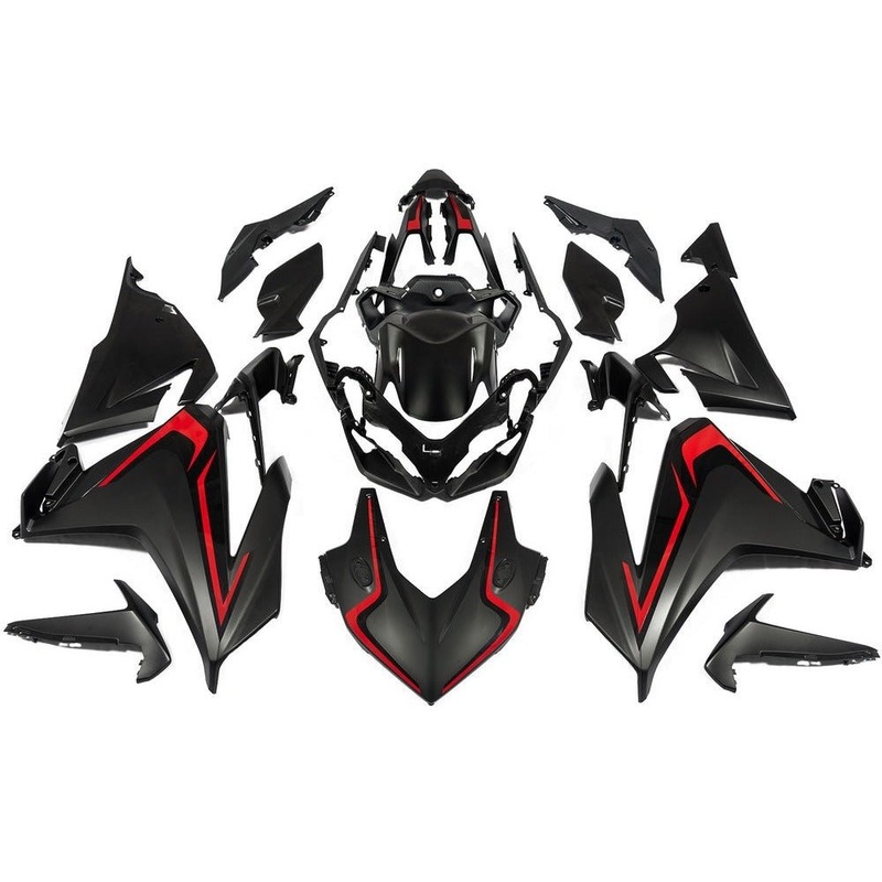 Honda CBR500R (2019-2021) Matte Black, Red Fairings No Seat Cowl No Bolt Kit No Tank
