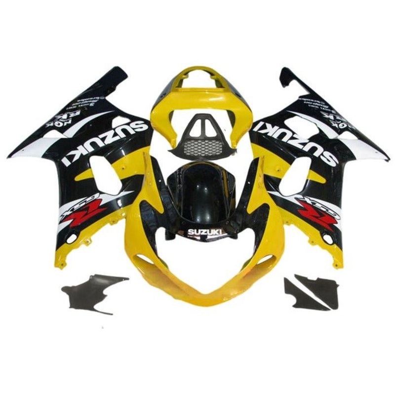 Suzuki GSXR1000 (2000-2002) Yellow, Black, White, Red Fairings No Seat Cowl No Bolt Kit No Tank Cover