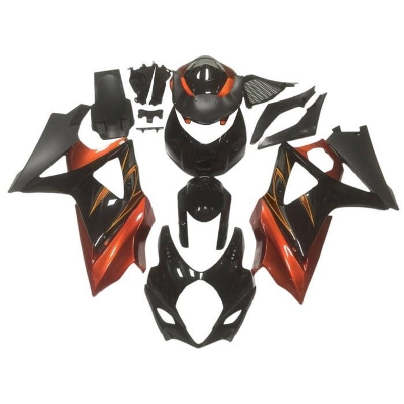 Suzuki GSXR1000 (2007-2008) Black, Candy Orange Fairings No Seat Cowl No Bolt Kit No Tank