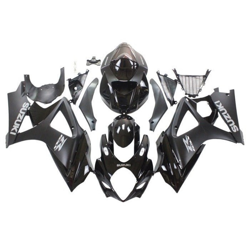 Suzuki GSXR1000 (2007-2008) Black, Gray, Matte Black Fairings No Seat Cowl No Bolt Kit No Tank