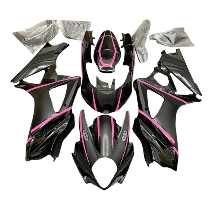 Suzuki GSXR1000 (2007-2008) Black, Matte Black, Pink Fairings No Seat Cowl No Bolt Kit No Tank