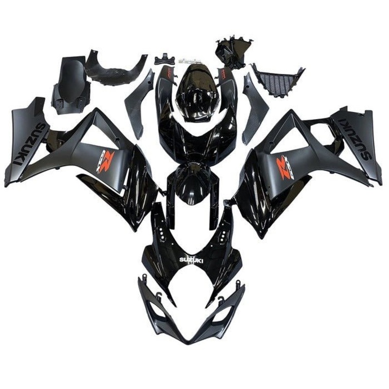Suzuki GSXR1000 (2007-2008) Black, Matte Black, Red Fairings No Seat Cowl No Bolt Kit No Tank