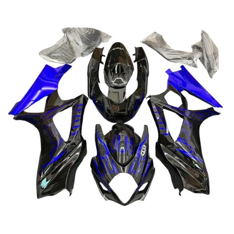 Suzuki GSXR1000 (2007-2008) Black, Royal Blue, Flames Fairings No Seat Cowl No Bolt Kit No Tank