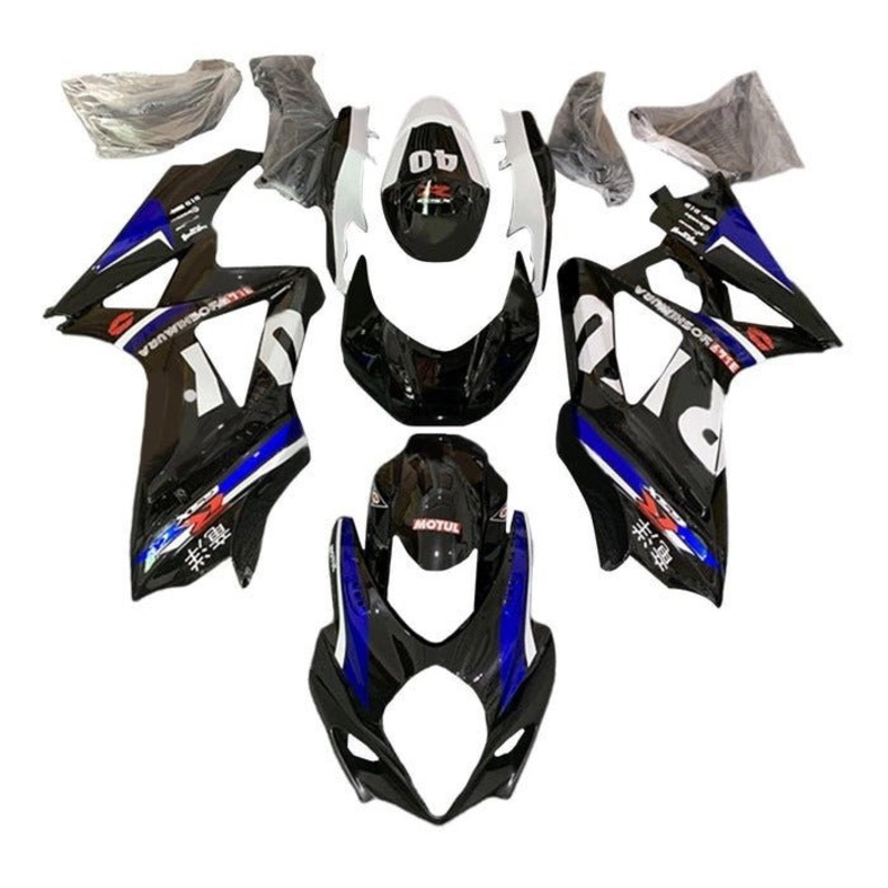 Suzuki GSXR1000 (2007-2008) Black, White, Blue, Yoshimura Fairings No Seat Cowl No Bolt Kit No Tank