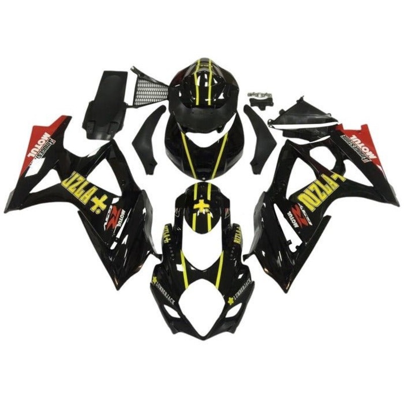 Suzuki GSXR1000 (2007-2008) Black, Yellow Rizla Fairings No Seat Cowl No Bolt Kit No Tank
