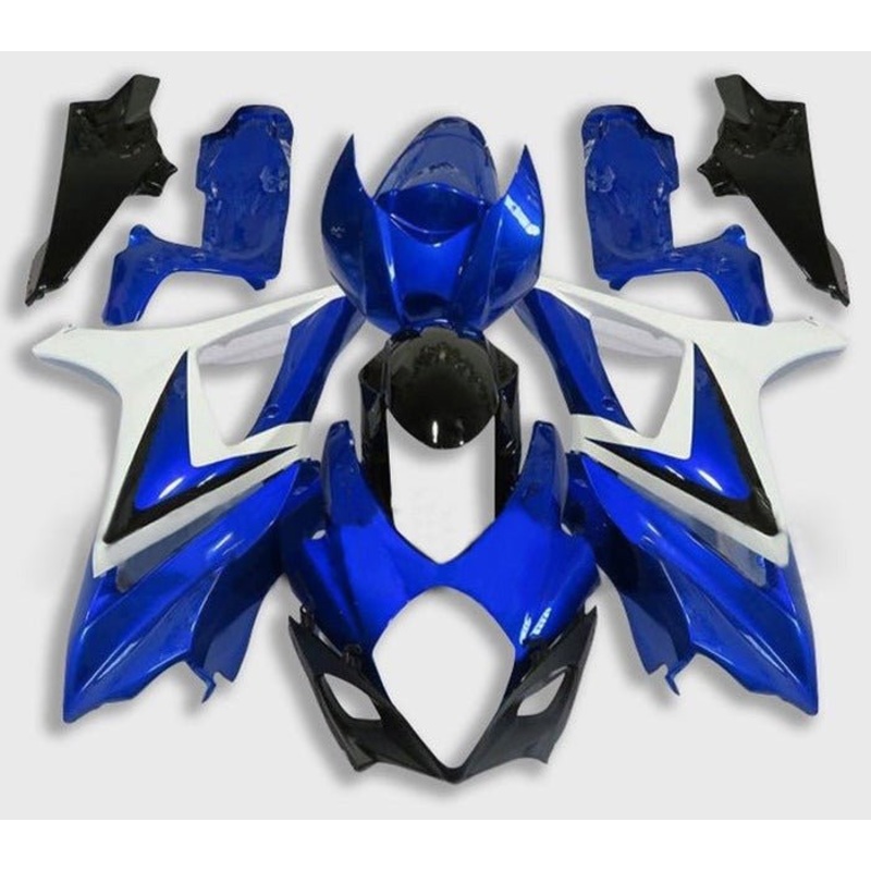 Suzuki GSXR1000 (2007-2008) Gloss Blue, White, Black Fairings No Seat Cowl No Bolt Kit No Tank