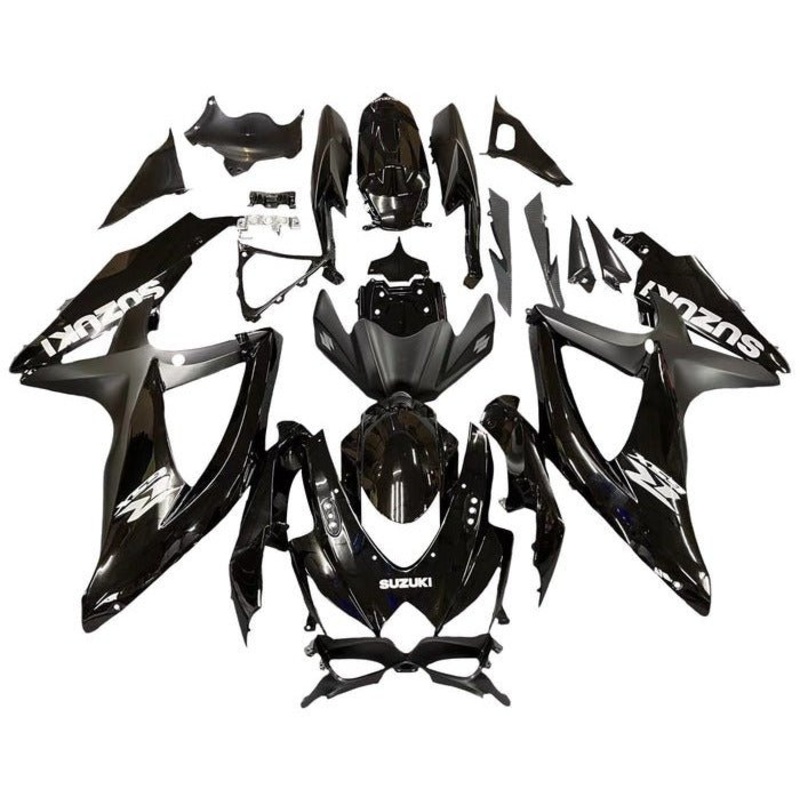 Suzuki GSXR600 (2008-2010) Black, Matte Black Fairings No Seat Cowl No Bolt Kit No Tank