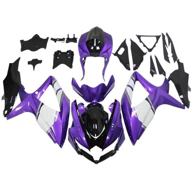 Suzuki GSXR600 (2008-2010) Purple, White, Black Fairings No Seat Cowl No Bolt Kit No Tank