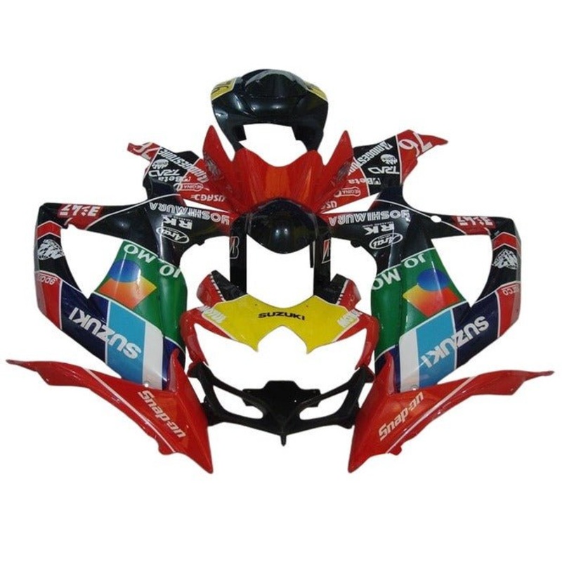 Suzuki GSXR600 (2008-2010) Red, Black Snap On Fairings No Seat Cowl No Bolt Kit No Tank